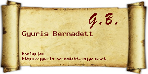 Gyuris Bernadett névjegykártya